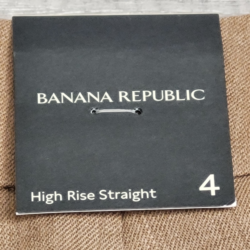 NWT Banana Republic Pants Women 4 Brown SIENA Straight Leg Italian Wool Trousers - Picture 13 of 16